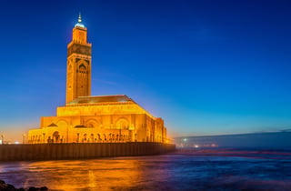 Hassan II Mosque, Casablanca at dusk