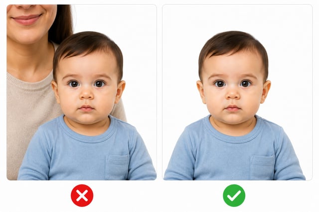 Bébé seul sur la photo