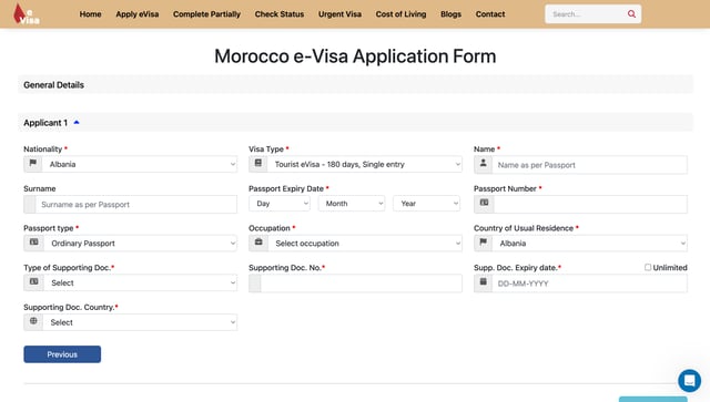 Complete the Main Application Form