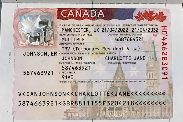 Valid Multiple Entry Sticker Visa