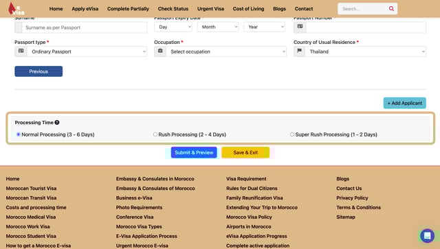 Choose Your Processing Time