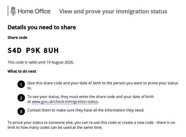 Exemple de document avec code de partage